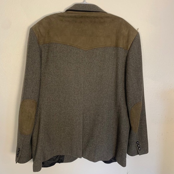 Vintage Pendleton Mens 50L Wool Tweed Blazer Suede Elbow Patches Jacket - Picture 13 of 13